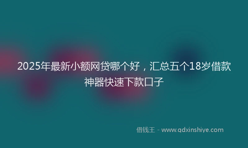 2025年最新小额网贷哪个好，汇总五个18岁借款神器快速下款口子