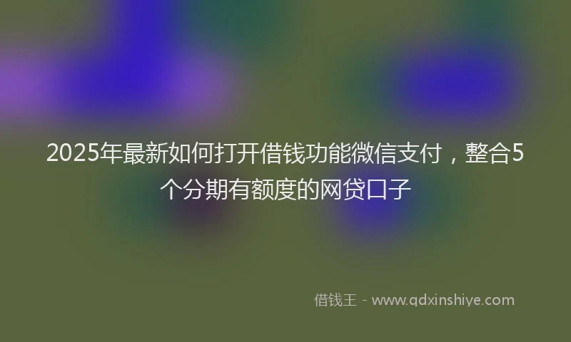 2025年最新如何打开借钱功能微信支付，整合5个分期有额度的网贷口子