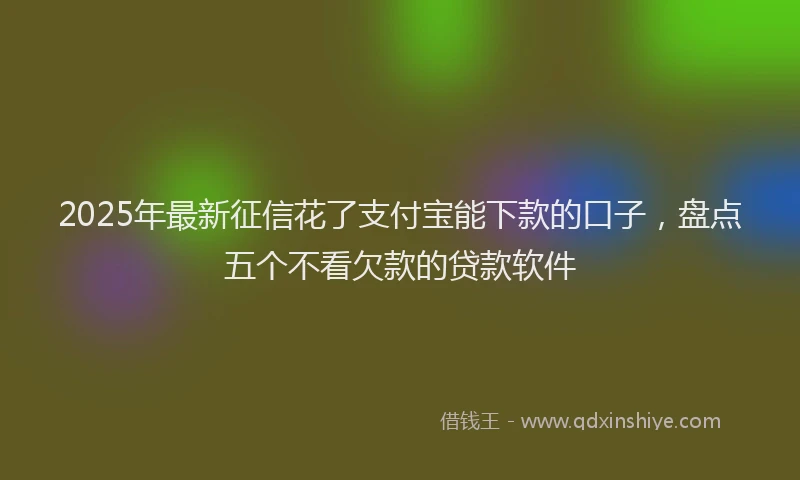 2025年最新征信花了支付宝能下款的口子，盘点五个不看欠款的贷款软件