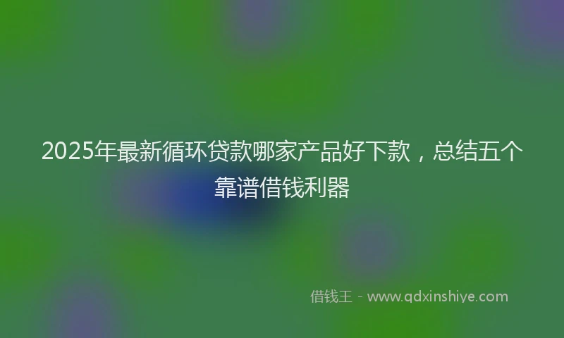 2025年最新循环贷款哪家产品好下款，总结五个靠谱借钱利器