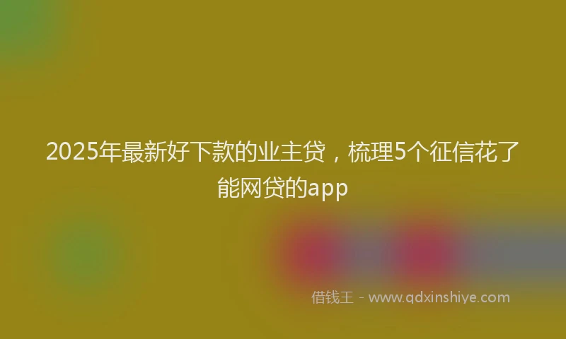 2025年最新好下款的业主贷，梳理5个征信花了能网贷的app