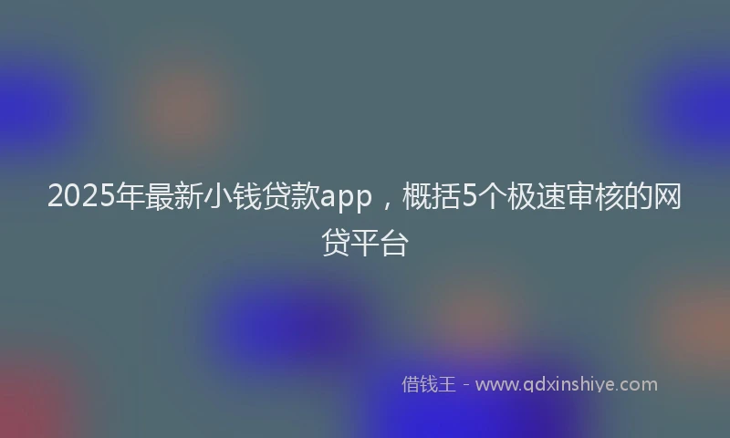 2025年最新小钱贷款app，概括5个极速审核的网贷平台
