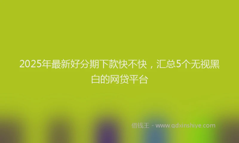 2025年最新好分期下款快不快，汇总5个无视黑白的网贷平台