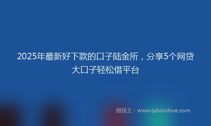 2025年最新好下款的口子陆金所，分享5个网贷大口子轻松借平台