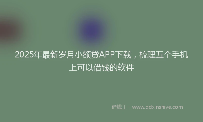 2025年最新岁月小额贷APP下载，梳理五个手机上可以借钱的软件