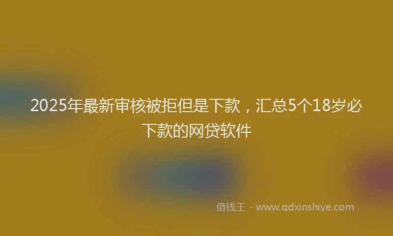 2025年最新审核被拒但是下款，汇总5个18岁必下款的网贷软件