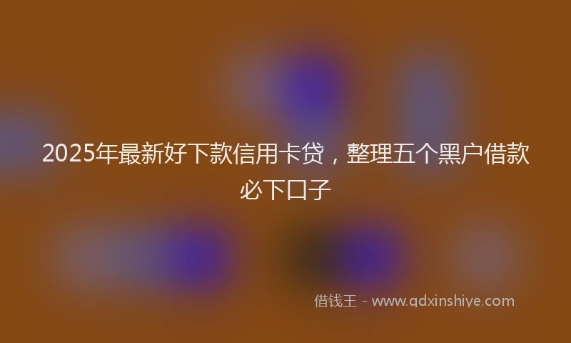 2025年最新好下款信用卡贷，整理五个黑户借款必下口子