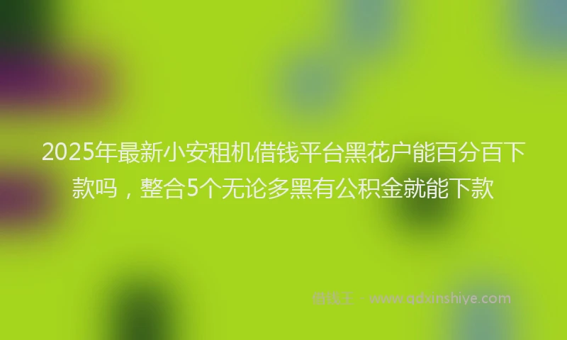 2025年最新小安租机借钱平台黑花户能百分百下款吗，整合5个无论多黑有公积金就能下款