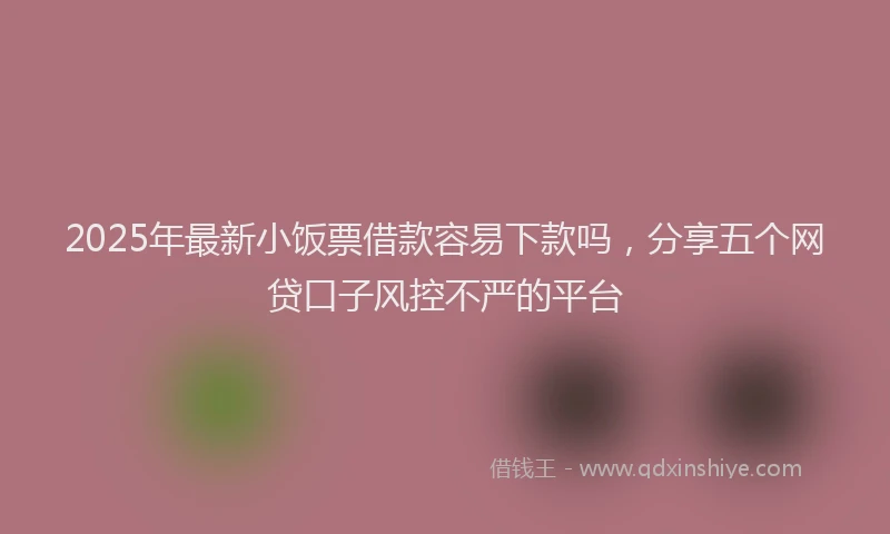 2025年最新小饭票借款容易下款吗，分享五个网贷口子风控不严的平台