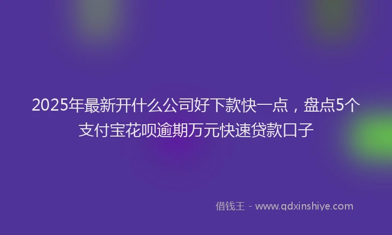 2025年最新开什么公司好下款快一点，盘点5个支付宝花呗逾期万元快速贷款口子