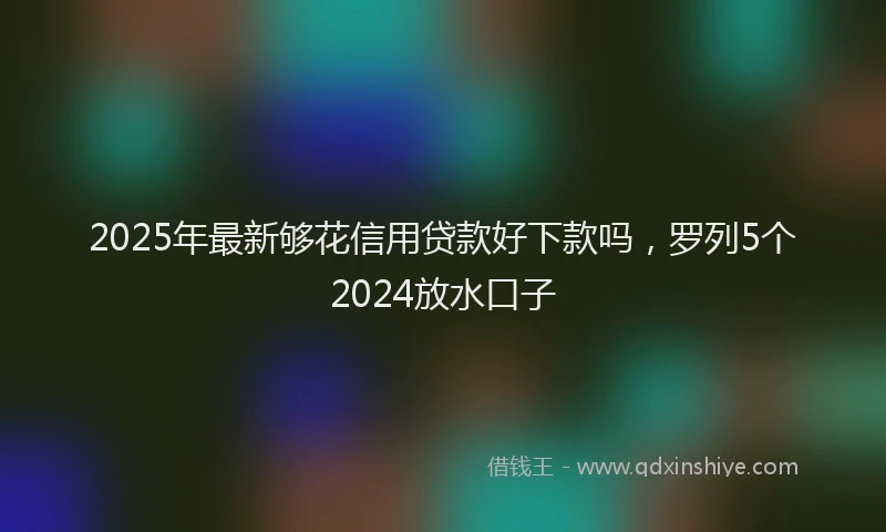 2025年最新够花信用贷款好下款吗，罗列5个2024放水口子