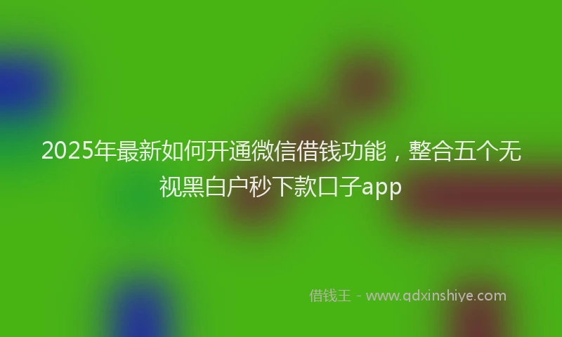2025年最新如何开通微信借钱功能，整合五个无视黑白户秒下款口子app