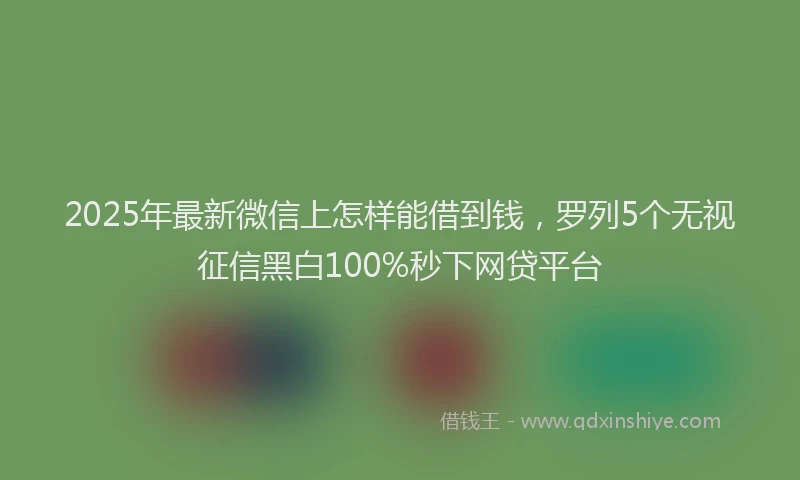 2025年最新微信上怎样能借到钱，罗列5个无视征信黑白100%秒下网贷平台