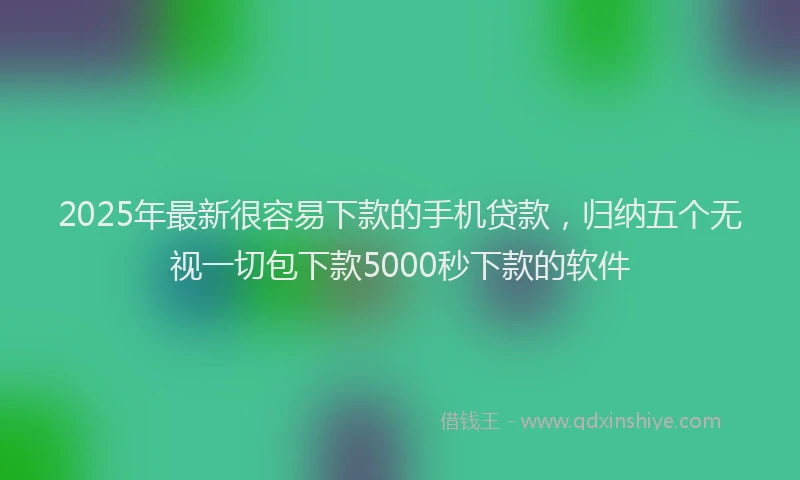 2025年最新很容易下款的手机贷款，归纳五个无视一切包下款5000秒下款的软件
