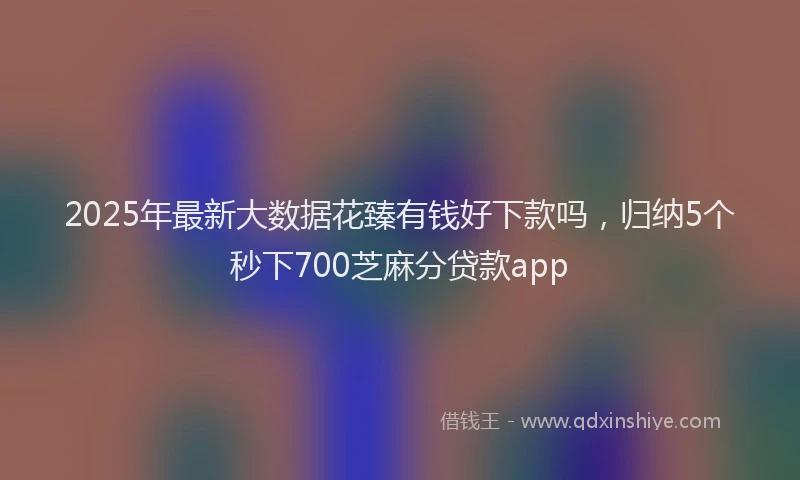 2025年最新大数据花臻有钱好下款吗，归纳5个秒下700芝麻分贷款app