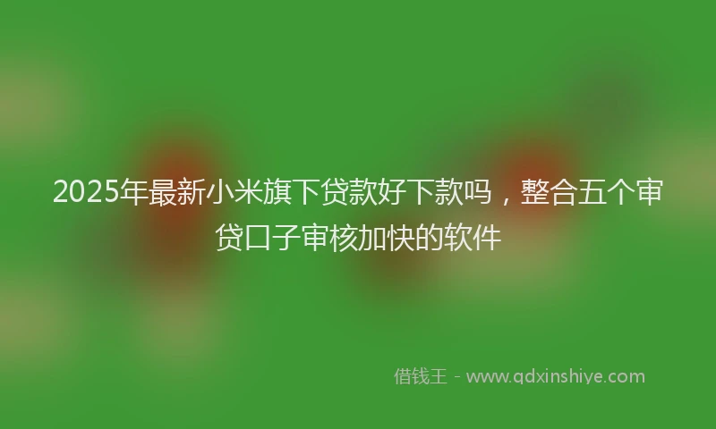 2025年最新小米旗下贷款好下款吗，整合五个审贷口子审核加快的软件