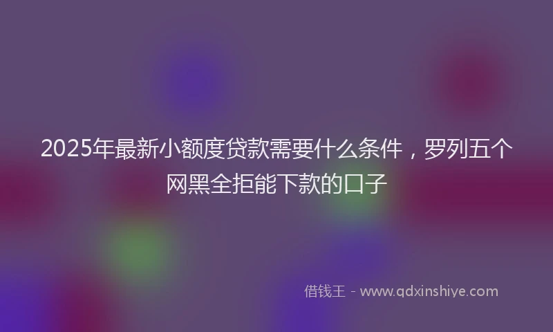 2025年最新小额度贷款需要什么条件，罗列五个网黑全拒能下款的口子