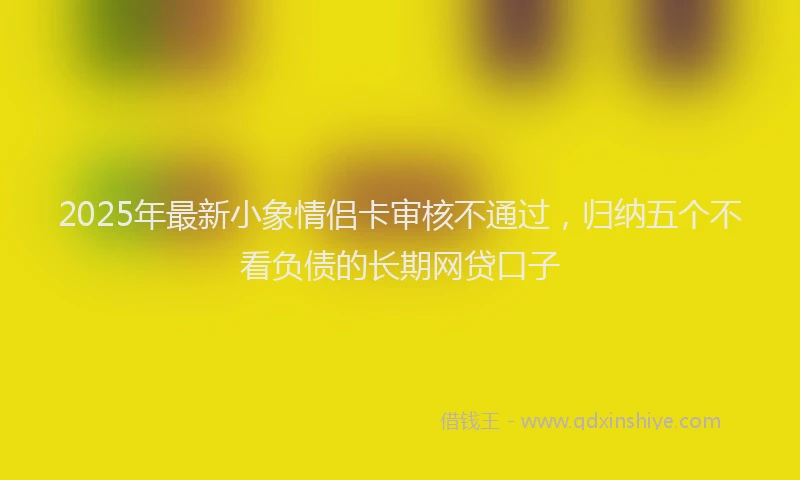 2025年最新小象情侣卡审核不通过，归纳五个不看负债的长期网贷口子