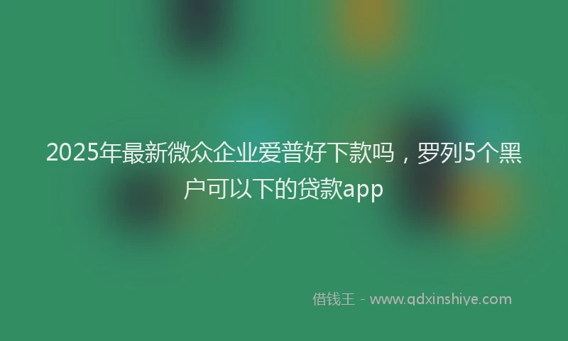 2025年最新微众企业爱普好下款吗，罗列5个黑户可以下的贷款app