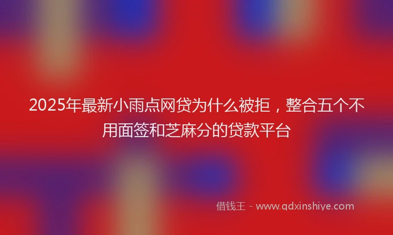 2025年最新小雨点网贷为什么被拒，整合五个不用面签和芝麻分的贷款平台