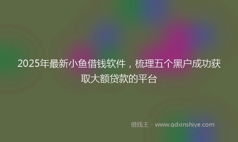 2025年最新小鱼借钱软件，梳理五个黑户成功获取大额贷款的平台