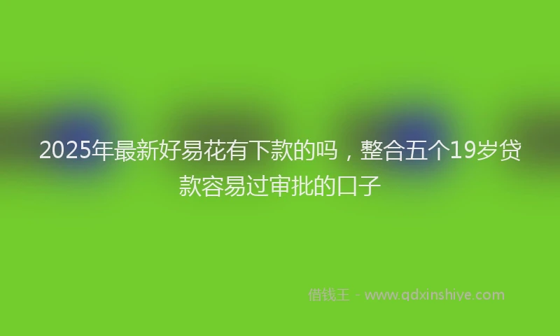 2025年最新好易花有下款的吗，整合五个19岁贷款容易过审批的口子