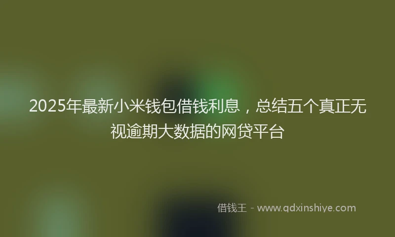 2025年最新小米钱包借钱利息，总结五个真正无视逾期大数据的网贷平台