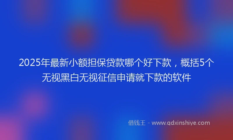 2025年最新小额担保贷款哪个好下款，概括5个无视黑白无视征信申请就下款的软件