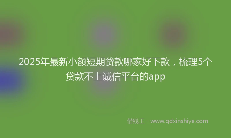 2025年最新小额短期贷款哪家好下款，梳理5个贷款不上诚信平台的app