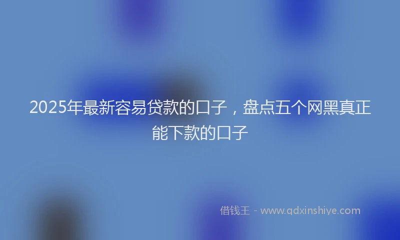 2025年最新容易贷款的口子，盘点五个网黑真正能下款的口子