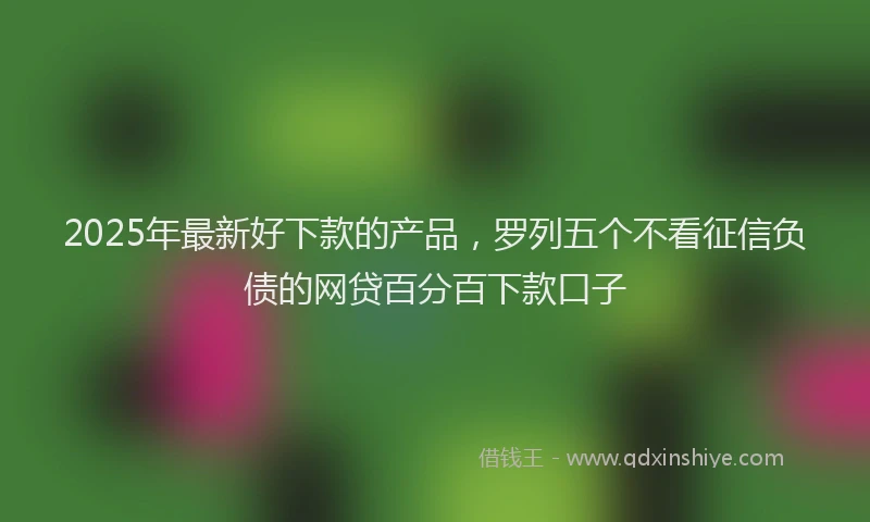 2025年最新好下款的产品，罗列五个不看征信负债的网贷百分百下款口子