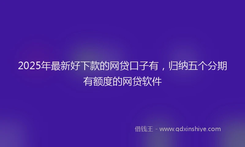 2025年最新好下款的网贷口子有，归纳五个分期有额度的网贷软件