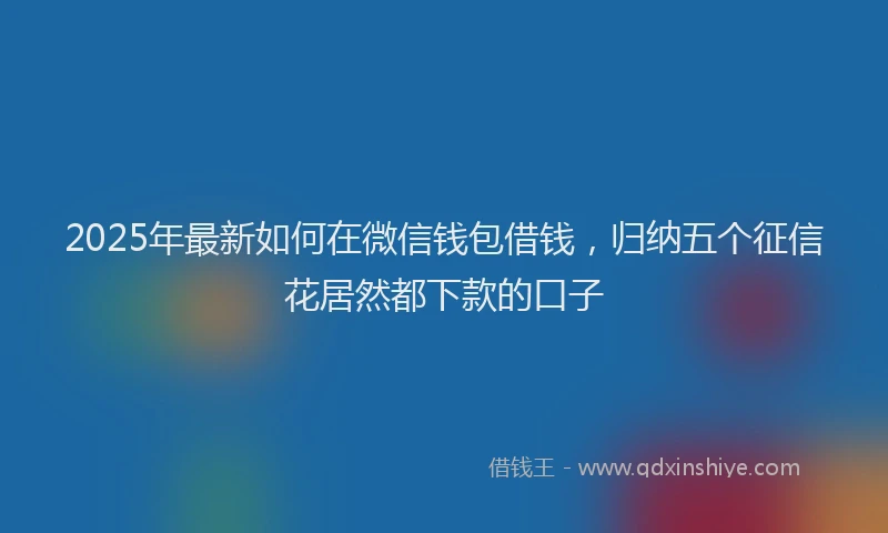 2025年最新如何在微信钱包借钱，归纳五个征信花居然都下款的口子