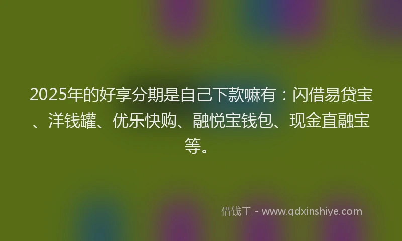 2025年的好享分期是自己下款嘛有：闪借易贷宝、洋钱罐、优乐快购、融悦宝钱包、现金直融宝等。