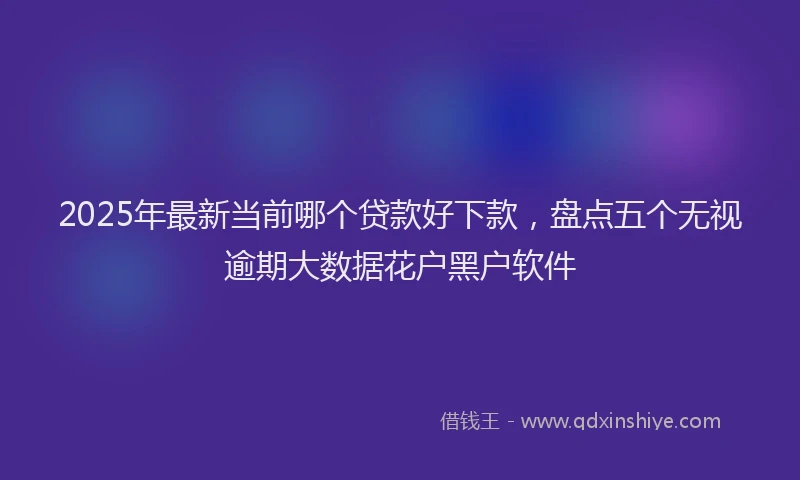 2025年最新当前哪个贷款好下款，盘点五个无视逾期大数据花户黑户软件