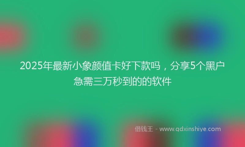 2025年最新小象颜值卡好下款吗，分享5个黑户急需三万秒到的的软件