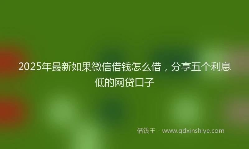 2025年最新如果微信借钱怎么借，分享五个利息低的网贷口子