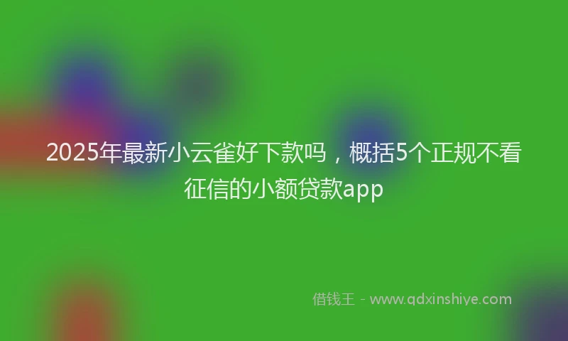 2025年最新小云雀好下款吗，概括5个正规不看征信的小额贷款app