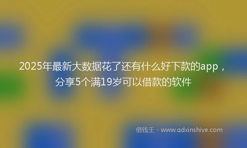 2025年最新大数据花了还有什么好下款的app，分享5个满19岁可以借款的软件