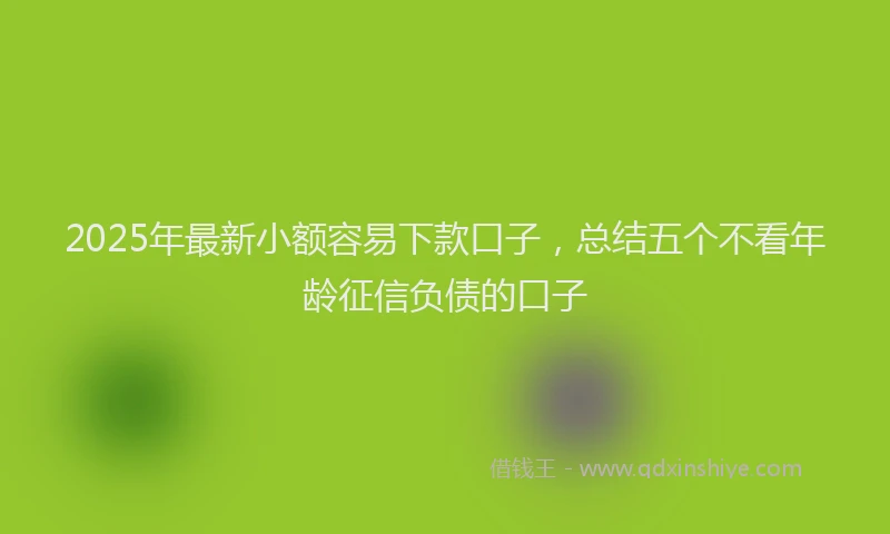 2025年最新小额容易下款口子，总结五个不看年龄征信负债的口子