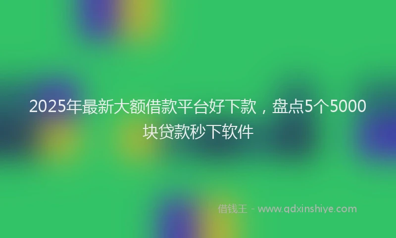 2025年最新大额借款平台好下款，盘点5个5000块贷款秒下软件