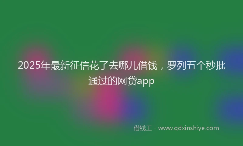 2025年最新征信花了去哪儿借钱，罗列五个秒批通过的网贷app