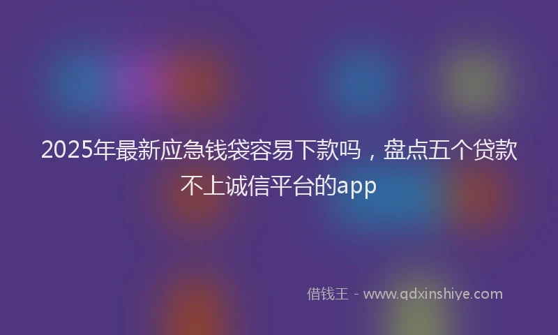 2025年最新应急钱袋容易下款吗，盘点五个贷款不上诚信平台的app