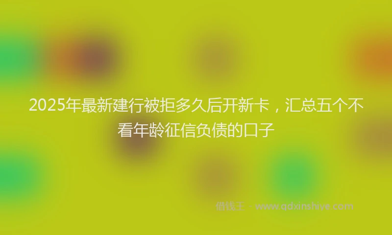 2025年最新建行被拒多久后开新卡，汇总五个不看年龄征信负债的口子
