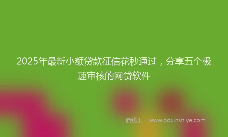 2025年最新小额贷款征信花秒通过，分享五个极速审核的网贷软件