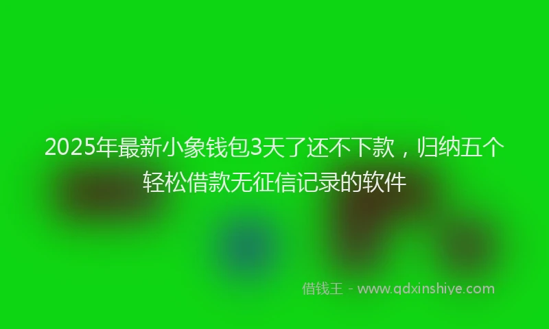 2025年最新小象钱包3天了还不下款，归纳五个轻松借款无征信记录的软件
