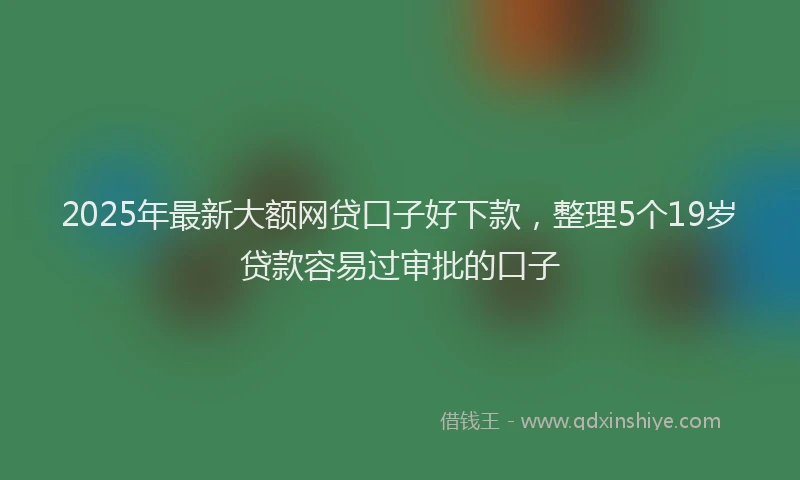 2025年最新大额网贷口子好下款，整理5个19岁贷款容易过审批的口子