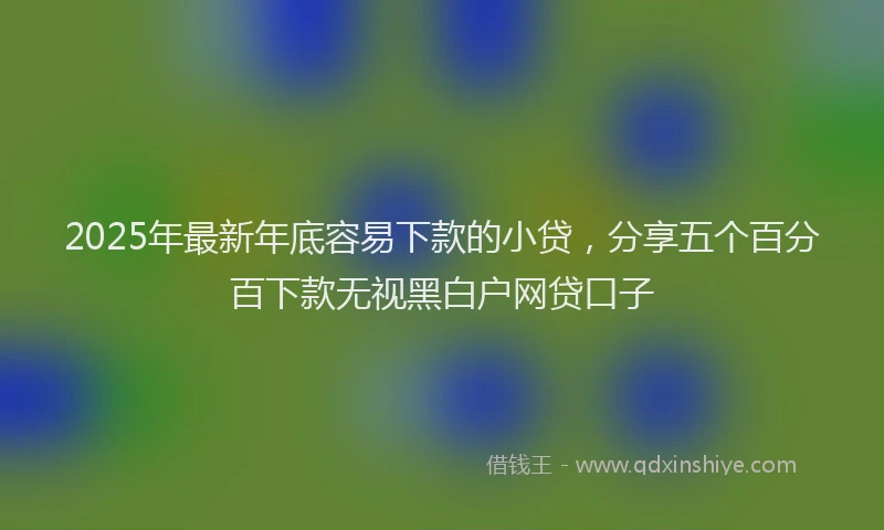 2025年最新年底容易下款的小贷，分享五个百分百下款无视黑白户网贷口子