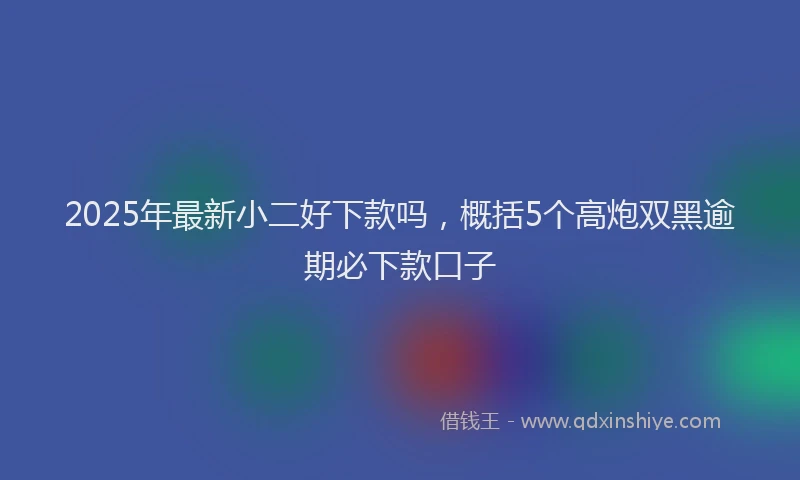 2025年最新小二好下款吗，概括5个高炮双黑逾期必下款口子
