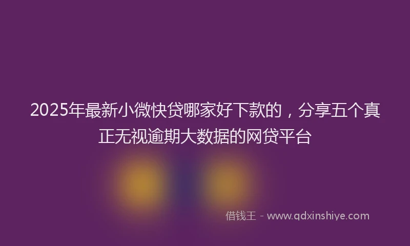 2025年最新小微快贷哪家好下款的，分享五个真正无视逾期大数据的网贷平台